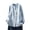 Blue, variant on Women's Floral Embroidered Shirts Ruffle Neck Cotton Linen Blouse Button Down Casual Long Sleeve Tops