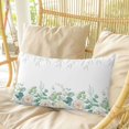 thumbnail image 4 of Spring White Floral Pillow Covers, Linen Long Throw Pillow Case, Summer Eucalyptus Leaves Pastoral Holiday Pillow Protector Decorative Cushion Cover for Living Room/Bedroom 20" x 36", 4 of 8