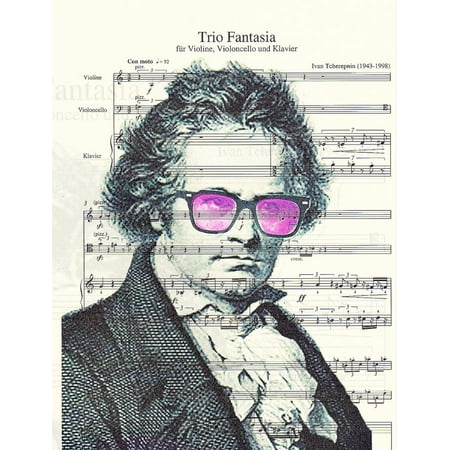 Art N Wordz Beethoven Wears Ray Bans Original Music Sheet Pop Art Wall or Desk Art Print Poster