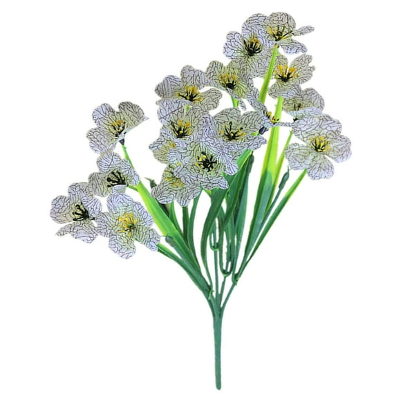 UV Resistant Artificial Pink Violet Flowers Faux Plastic Spring Greenery Plants for Outdoor Planters Patio Garden Porch Home Decor