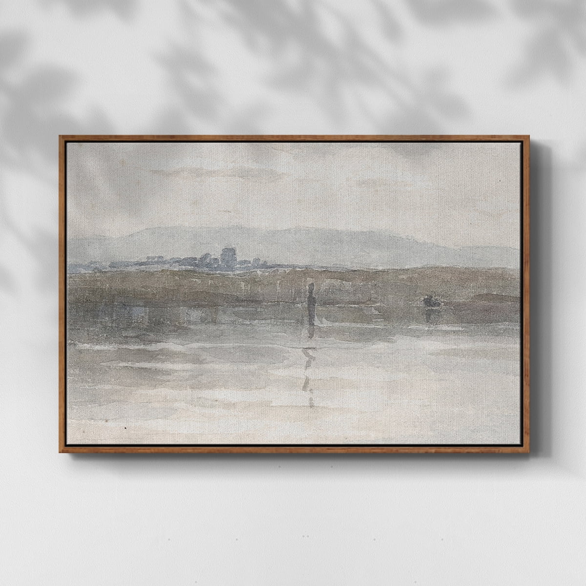 Vintage Landscape-CCCXL By Wexford Home Framed in Walnut Wood Gallery Wrapped Canvas 27 in. x 41 in.
