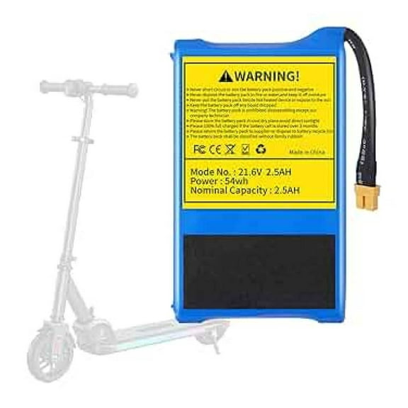 21.6V 2.5Ah Electric Scooter Battery Replacement Compatible with SmooSat / Pro / Electric Kids Scooter, High Capacity Electric Scooter Battery Rechargeable Li-ion Battery Pack