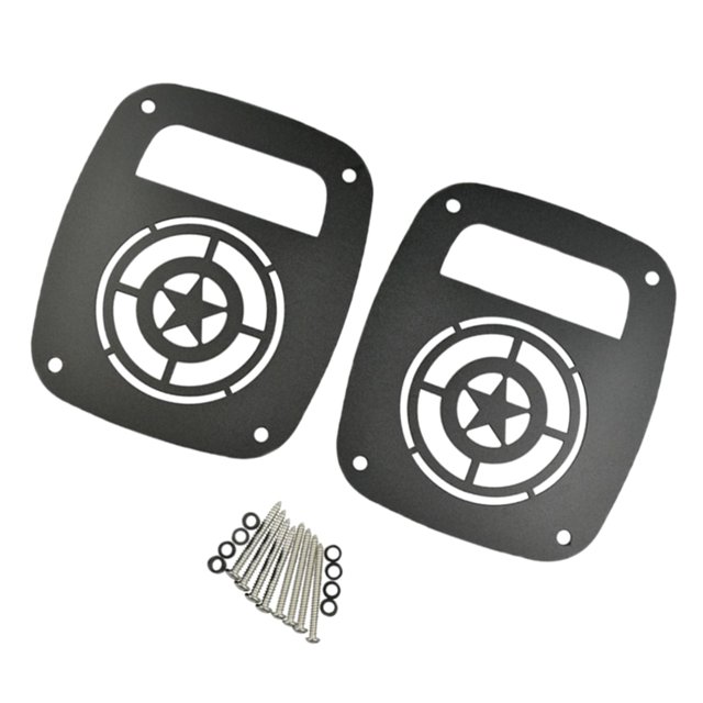 Cubierta protectora de luz de aleación, protector de lámpara trasera trasera, decoración para Wrangler TJ Soledad Luces traseras Cubiertas de guardias
