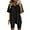 Black, variant on Womens Sets Women Casual Plus Size 2 Piece Outfits V-Neck Short Sleeve Blouse Shorts Casual Suit Sets