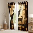 thumbnail image 3 of Feelyou Rustic Farmhouse Moose Curtains Pack of 2 (42x84 Each), Deer Elk Wildlife Curtains Blackout, Woodland Animal Hunting Bedroom Curtains, Black Out Curtains Decor, 3 of 6