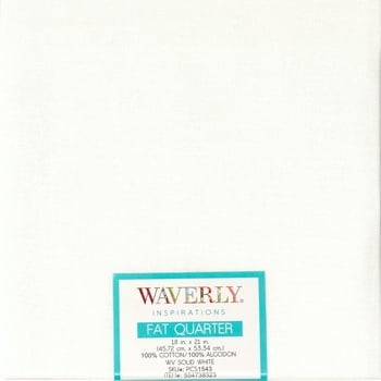 Waverly Inspirations Cotton 18" x 21"  Quarter Solid White Print Fabric, 1 Each