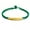 Green String, variant on Fine Real 24K Yellow Gold Bracelet 3D Six-word Motto Bead Cord Weave Bracelet-Red String-19cm/7.5inch