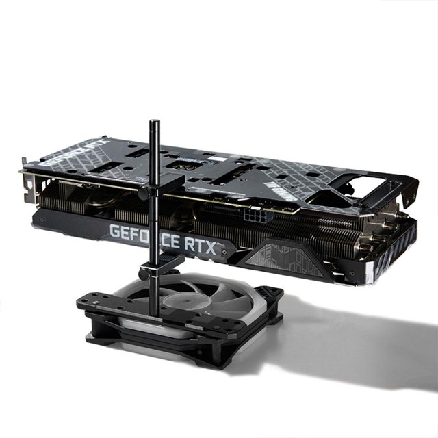 CNC Graphics Video Card Holder Radiator for 12/14cm Fans ATX/ITX Case (Black) Sywqhk Para estrenar