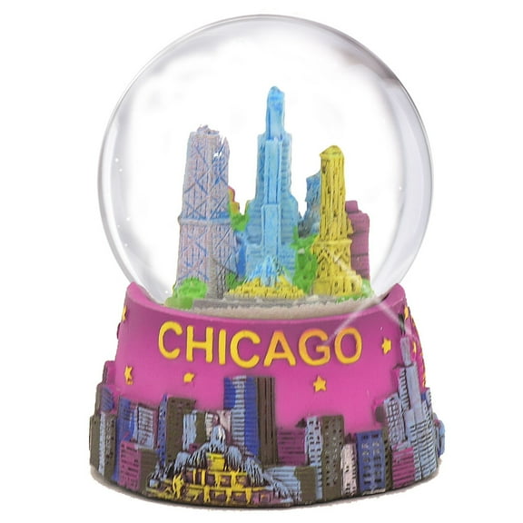 City Souvenirs Chicago Skyline Multi-color Glass Water Snow Globe