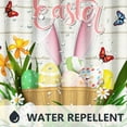 thumbnail image 6 of pipaio 72x72 Inches Happy Easter Shower Curtain Funny Rabbit Ears Colorful Eggs Butterfly Spring Flower Rustic Wooden Board Shower Curtains for Bathroom Decor Waterproof Polyester with Hooks, 6 of 6