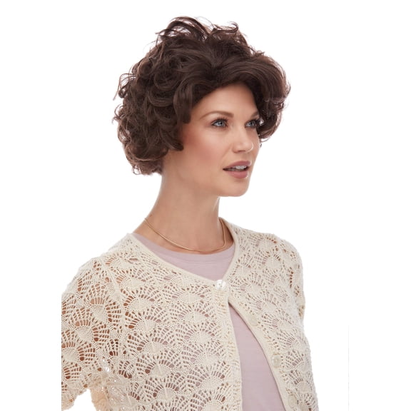 Mom Grandma Wig Color Brown - Sepia Wigs Curly Family Granma Short Nanna Century Theater Mama Women Tv Show Bundle MaxWigs Costume Care Booklet