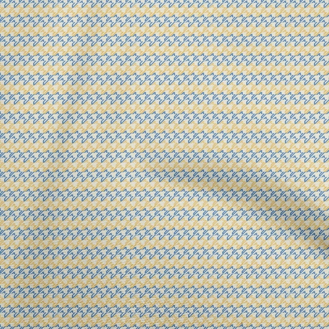 oneOone Cotton Flex Medium Blue Fabric Houndstooth Craft Projects Decor Fabric Printed By The Yard 40 Inch Wide