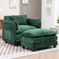 thumbnail image 3 of CQSXDA Compact Boucle Sofa Bed with Wider Seat and Thick Armrests for Bedroom and Living Room, Dark Green, 3 of 15