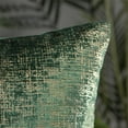 thumbnail image 4 of Phantoscope Bronzing Gold Foil Printed Cut Pile Velvet with Gilding Metallic Shiny Decorative Throw Pillow, 12" x 20", Green, 2 Pack, 4 of 5