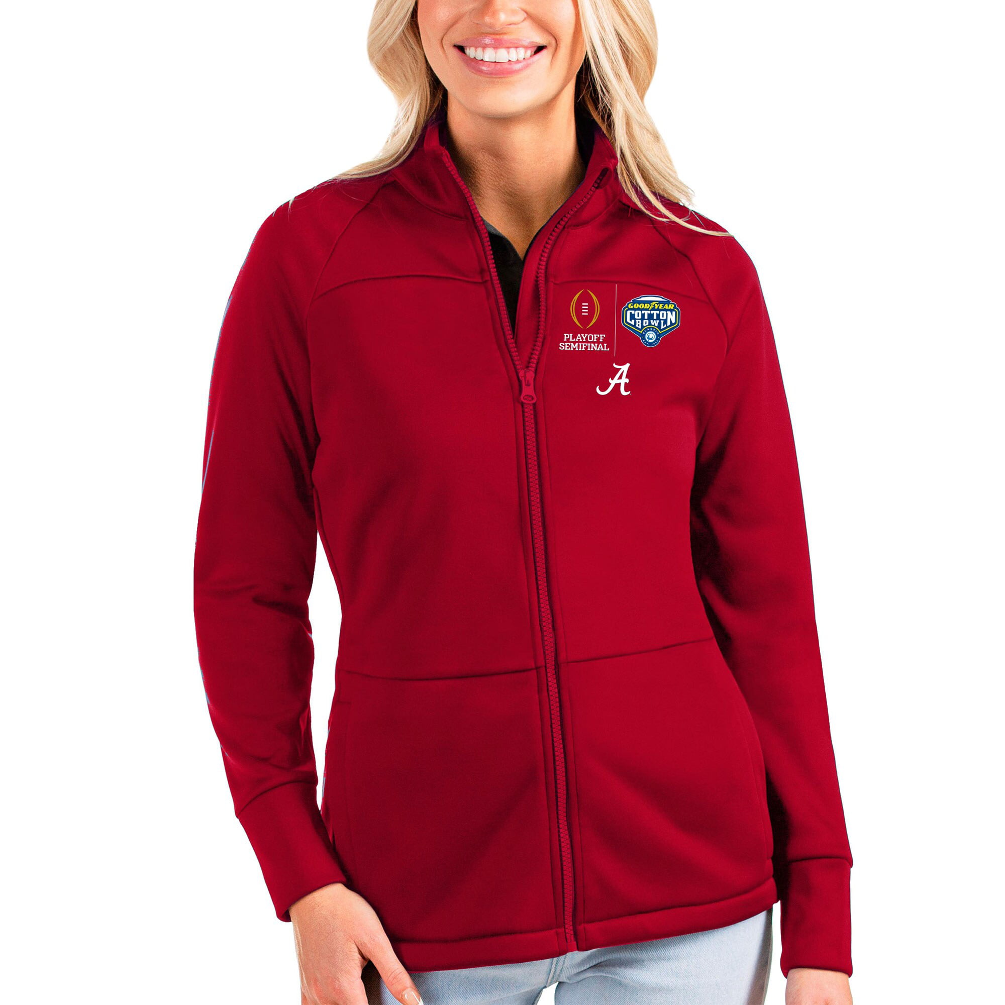 Alabama Crimson Tide Women's Tempo 1/4 Zip Jacket Antigua 5 Sizes New w.Tag 