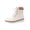 Beige, variant on EKVAHL Women's Lace‑Up Platform Ankle Booties, Faux Leather Side Zip Low Chunky Heel Boots, Rugged Lug Sole Casual Walking Boots Beige