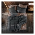 thumbnail image 3 of Set Edredón Matrimonial + Funda De Almohada + Sábanas 7 Pzas Real Textil Grafito - Café Claro, 3 of 8