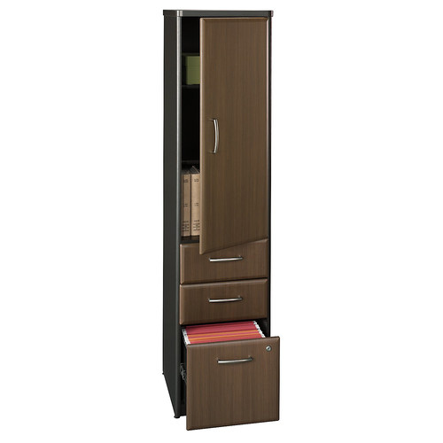 Bush BBF Series A Vertical Locker (Assembled) in Sienna Walnut