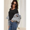 thumbnail image 3 of Womens Long Sleeve T Shirt Scoop Neck Shirts Skinny Fitted Casual Basic Tops, 3 of 5