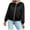Black Coat for Women, variant on jtjvou Women's Jacket Lightweight Zip Up Jacket Casual Striped Jacket Coat Outerwear Windbreaker with Pockets Black L