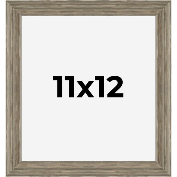 11x12 Frame Gray Barnwood Rustic Solid Wood Picture Frame | 1.5 Inch Moulding Width | Includes UV