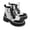 Havana, variant on Women's Platform Ankle Boots – Dolly Revolt Lace-Up Side-Zip Combat Boot, Two-Tone Upper with Studded Detail & Chunky Lug Sole, Removable Insole, Size 8