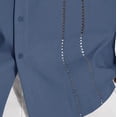 thumbnail image 5 of Mens Big & Tall Cuban Guayabera Shirt Casual Button Down Shirts Short Sleeve Summer Beach Shirts Size S-5XL Blue, 5 of 7