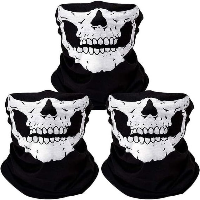 3 uds mascarillas faciales transpirables máscara de calavera pasamontañas sin costuras máscara para la cabeza bufanda montar a prueba de viento máscara de diadema sin costuras