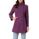 thumbnail image 1 of Abrigos de trench de invierno Inspire Chic para mujer, abrigo de doble botonadura con cuello de pie, talla XL, púrpura oscuro, 1 of 6