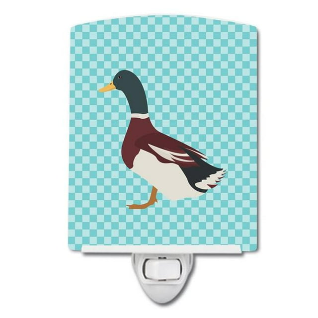 Carolines Treasures BB8030CNL Rouen Duck Blue Check Ceramic Night Light