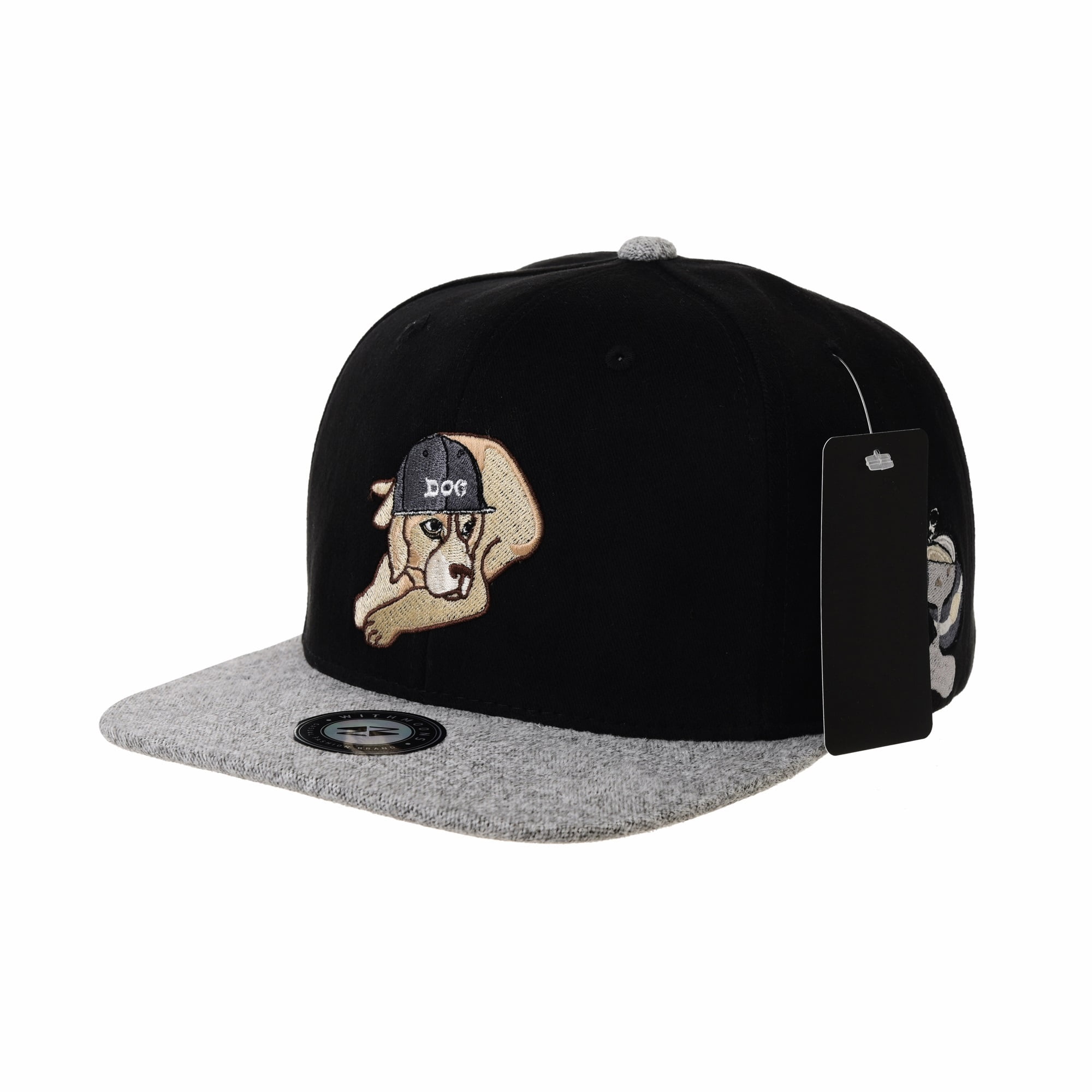 baseball cap with dog on it