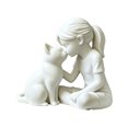 thumbnail image 2 of KGJQ 3D Printed Girl and Cat Statue, Cute Girl with Kitty Figurine Resin Desktop Decor, Modern Art Sculpture Ornament for Home Office Shelf Table Centerpiece, Unique Aesthetic Gift for Women Girls, 2 of 8