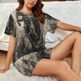 thumbnail image 4 of Haiem Vintage Ram Pilot Pattern Pajama Set for Women 2 Piece Lounge Set Short Sleeve Tops and Shorts Soft Sleepwear-XX-Large, 4 of 7