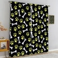 thumbnail image 4 of Cute Animal Paw Prints Rod Pocket Blackout Curtains, Cartoon Dog Cat and Bone Long Pinch Pleated Curtains, Kids Soundproof Window Drapes Low Profile Comfort for Living Room Bedroom-W42xL63in, 4 of 6