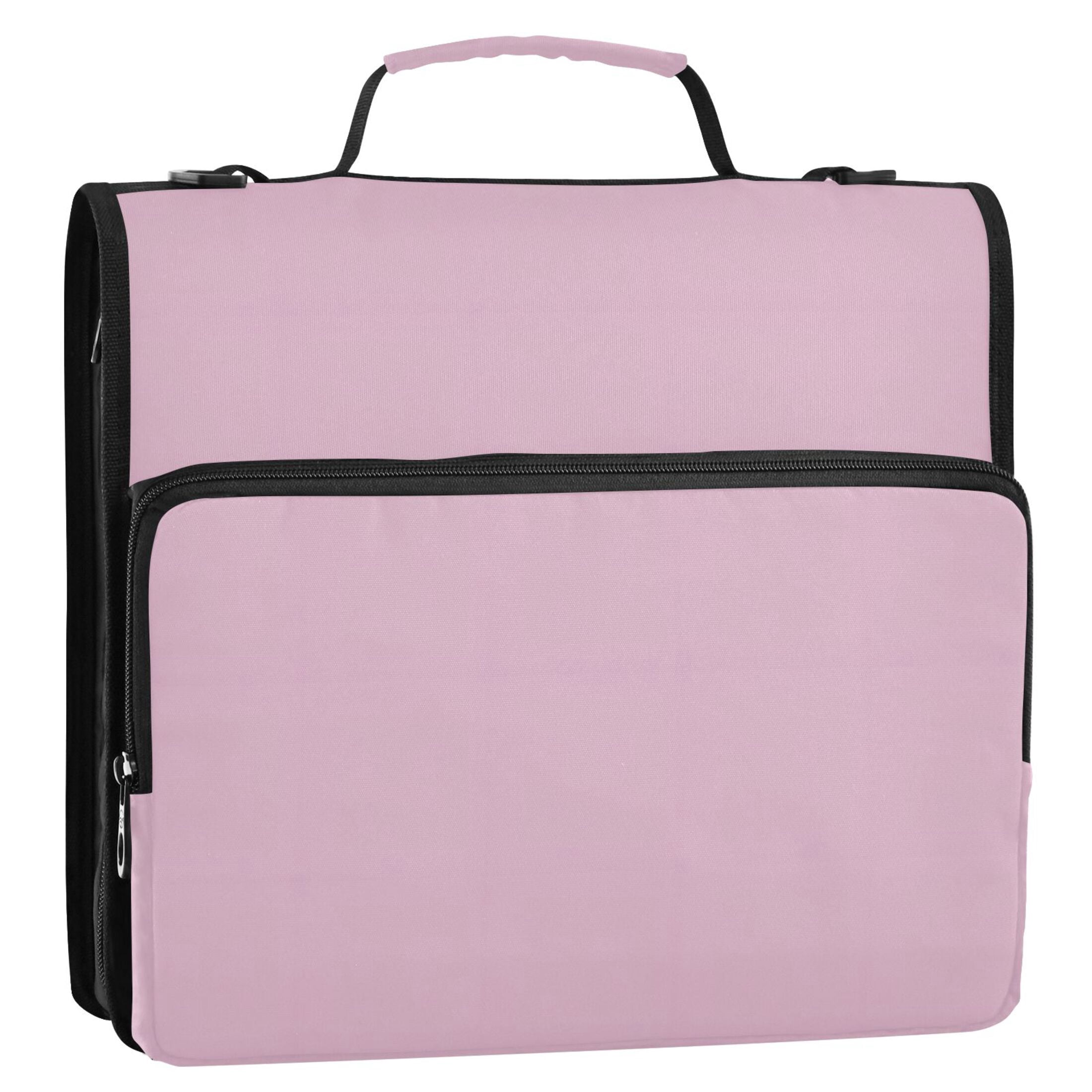ALAZA Zipper Binder Light Pink 3 Ring Trapper Keeper File Folder Organizer Bag