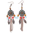 thumbnail image 1 of Pendientes Colgantes 2 Uds Pendientes Colgantes Redondos Retro con Borla Pendientes Redondos con Borla Pendientes Elegantes con Forma de Hoja de Imitación Pendientes Colgantes ANGGREK Otros, 1 of 8