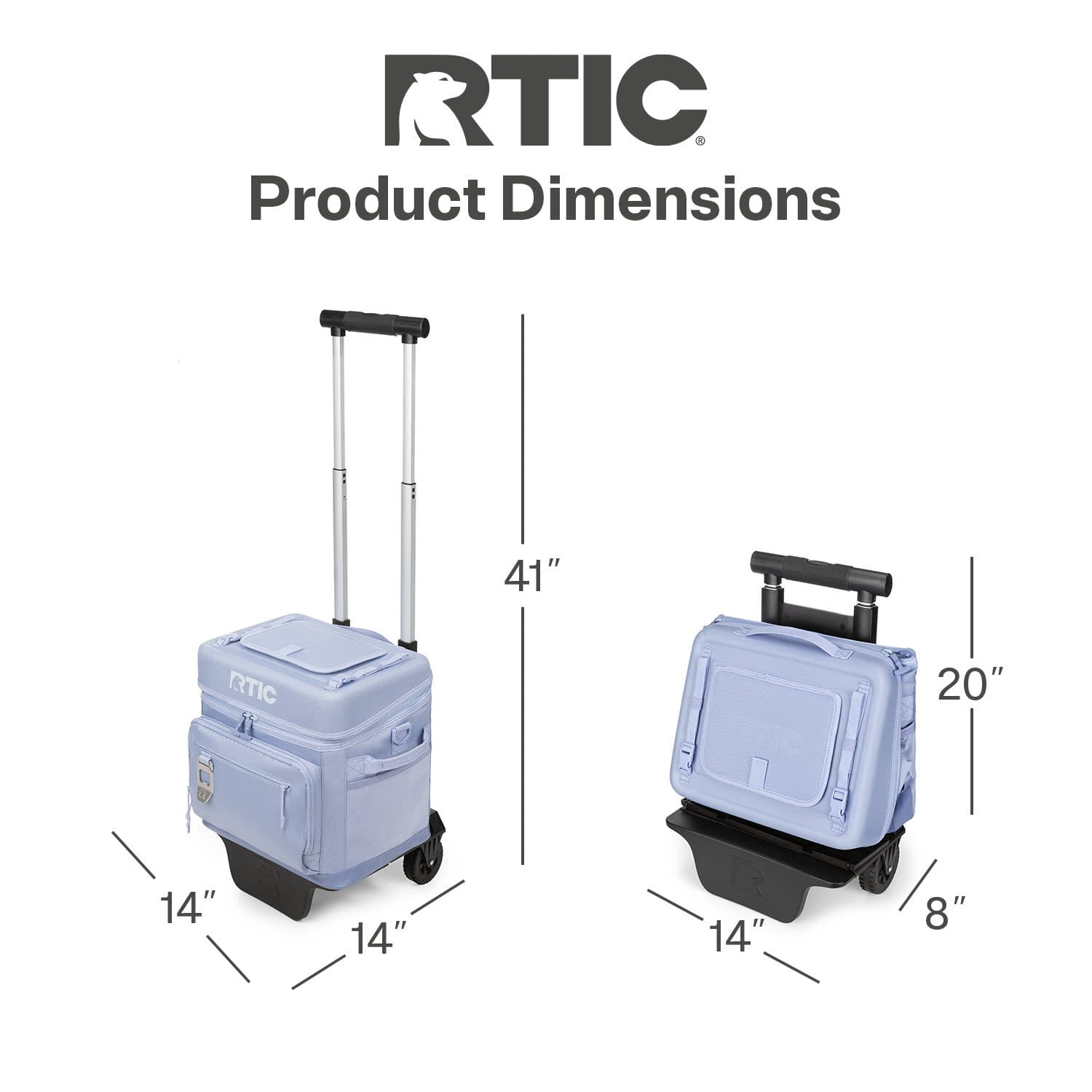 RTIC Everyday Wheeled Cooler, 40 Can Cooler, Collapsible Wheeled