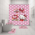 thumbnail image 1 of Hello Kitty Ensemble de Rideau de Douche Sanrio Impression Anime Imperméable Rideau de Douche Ensemble de Quatre Pièces Tapis Couvercle de Toilette en Forme de U LS, 1 of 7
