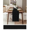 thumbnail image 4 of Table Runner 72 Inches Long for Kitchen Dining, Black Morocco Dresser Scarf Farmhouse, Dining Table Decorations for Wedding/Parties, Geometric Leaf Diamond Lattice Abstract 18 x 72 In, 4 of 9
