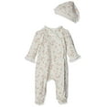 thumbnail image 2 of Little Me Baby Girls' Footie and Hat, Ivory Print, Newborn, 2 of 4