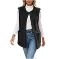 thumbnail image 5 of Women's Plus Size Vest Fleece Loose Fit Hoodless Sleeveless Casual Vest with Pockets for Layering & Daily Wear, 5 of 8