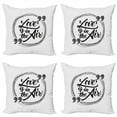thumbnail image 1 of Ambesonne Saying Throw Pillow Cover 4 Pack, Love Phrase Scribble Circle, 18", Charcoal Grey Pale Grey, 1 of 2