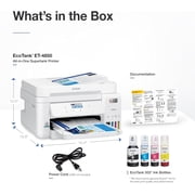 Epson EcoTank ET-4850 Wireless All-in-One Cartridge-Free Supertank with Scanner Copier, Fax, ADF and Ethernet, The Printer Office Printer - White (Sold without manufacturer )