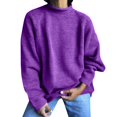 thumbnail image 2 of Only Moment Multicolor Sweaters for Women Crew Neck Long Sleeve Tops Fall Winter Clothes Crewneck Cozy Outfits Pullover S, 2 of 5
