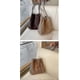 thumbnail image 3 of Ladies Small Corduroy Shoulder Bag Fashion Bucket Bag Shopping Bag Handbag Coffee, 3 of 5