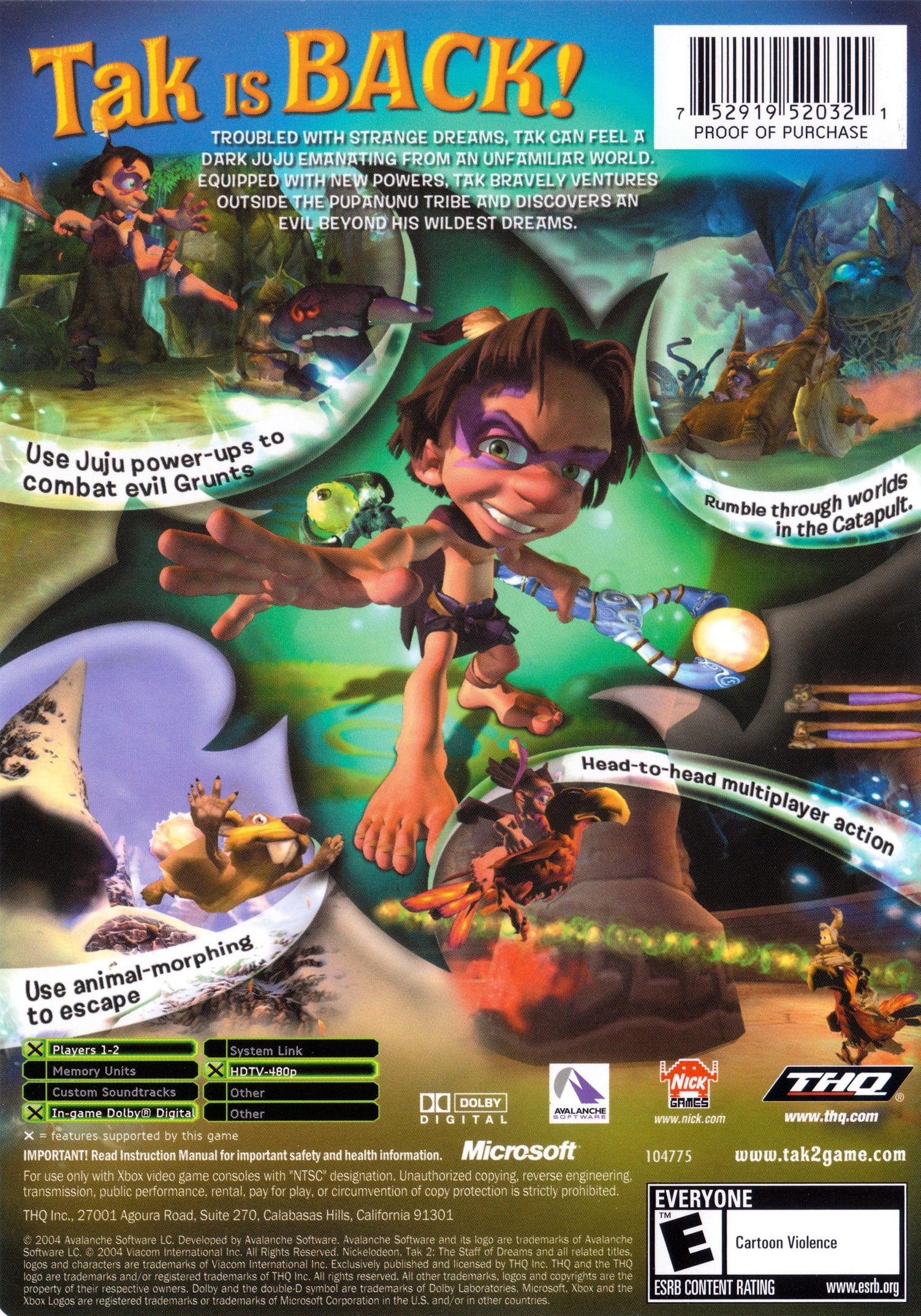 Tak 2: The Staff Of Dreams Game Boy Advance Video Game - Adventure Action Game