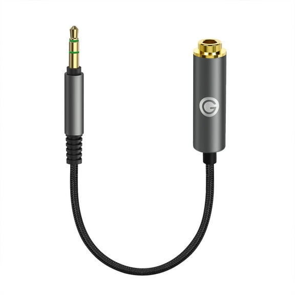 Geekria3.5mm (1/8'') Stereo Male to 4.4mm Balanced Female Adapter Cord/5 Cores Conversion Audio Cable, Headphones Plug Adapter, Aluminum Alloy Audio Plug, PP Yarn Braided Upgrade Cable (5.5In)
