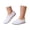 1-White68, variant on Elegyee Girls Gymnastics Ballet Dance Shoes Solid Color No-Tie Lightweight Training Shoes