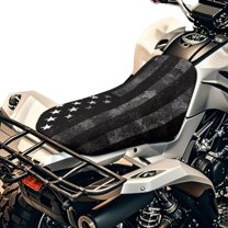 Yuyamidu Black American Flag ATV Seat Cover Waterproof Non-Slip 4-Wheeler Seat Covers Universal ATV Accessories Compatible with Polaris Sportsman Polaris Scrambler Honda Rancher