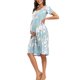 thumbnail image 3 of Lucakuins - Vestido de verano para mujer, informal, para embarazo, manga corta, cuello redondo, floral/rayado, para baby shower Lucakuins  moda, 3 of 5